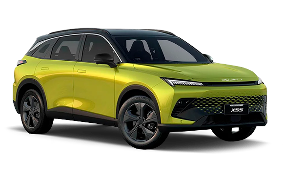 Купить BAIC X55 Жёлтый металлик с чёрной крышей Купить BAIC X55 в Новосибирске Летный микрорайон 12 – Автосалон Сибирский Автопарк